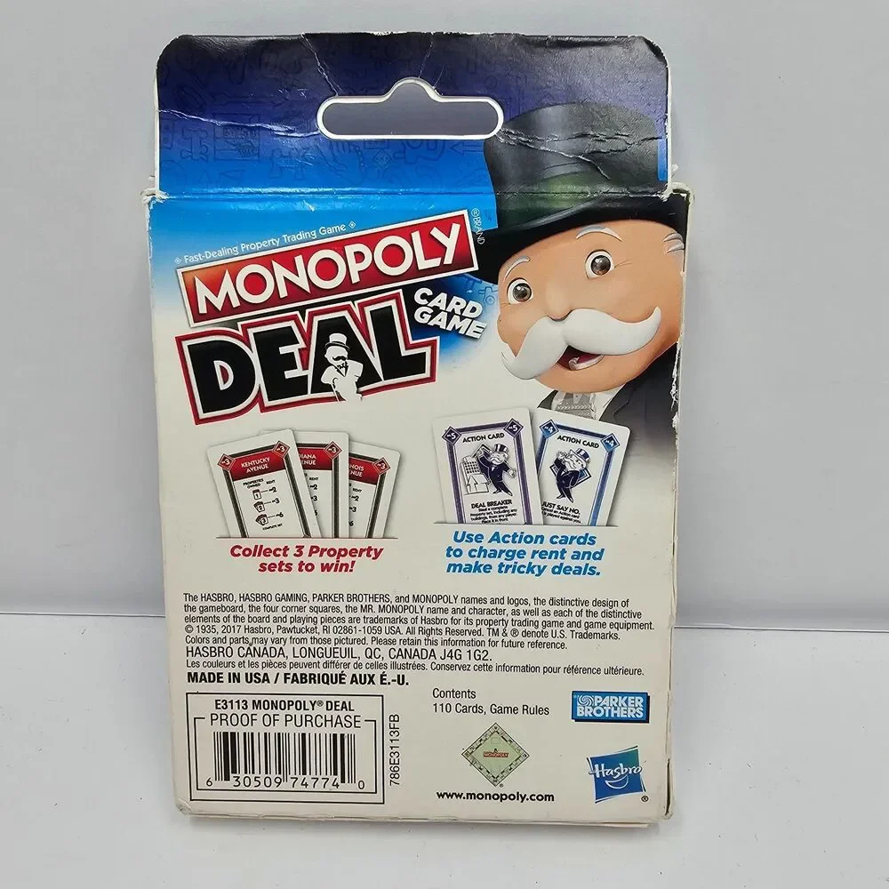Monopoly Deal Card Game Complete With Box and Rules Hasbro Gaming